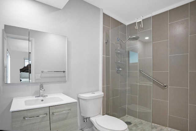 2144 NE 63rd St, Fort Lauderdale, FL 33308 - bathroom with a stall shower, vanity, and toilet