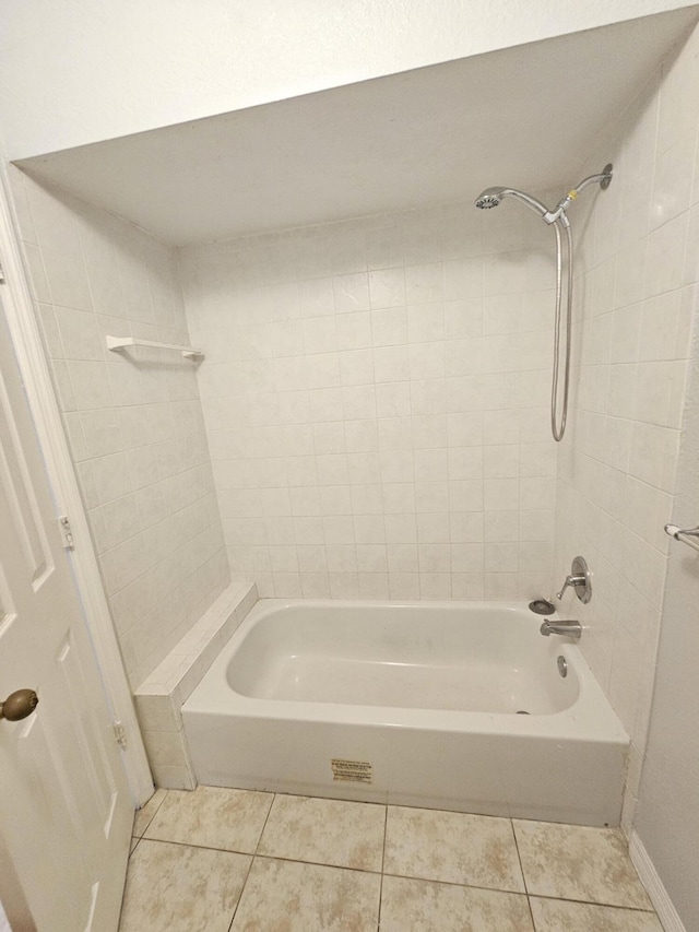 full bathroom with shower / bath combination and tile patterned floors