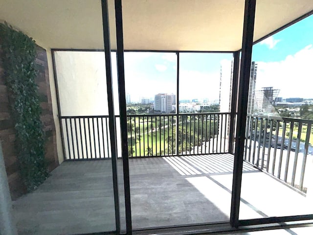 balcony with a city view