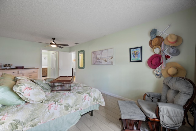 10137 S 42nd Ave S, Boynton Beach, FL 33436 - bedroom featuring a textured ceiling, baseboards, ceiling fan, and visible vents