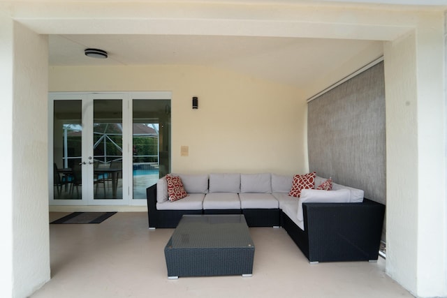 view of patio / terrace with outdoor lounge area and french doors