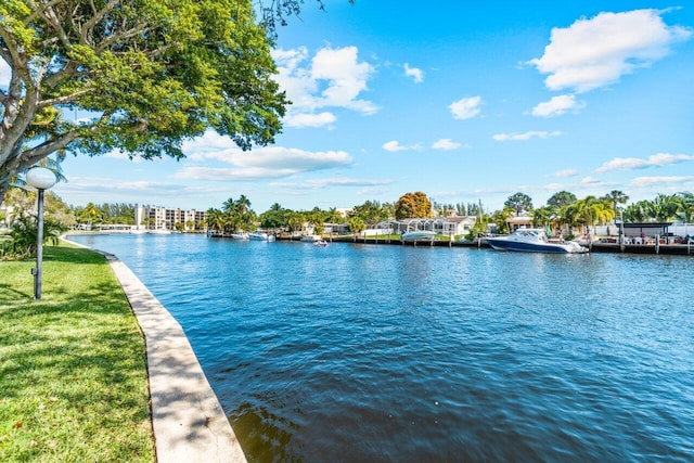 water view with a dock