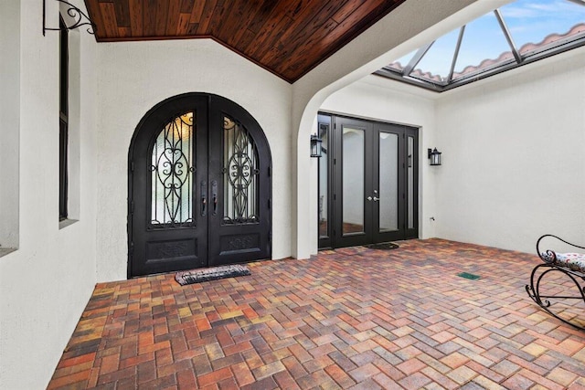 doorway to property with french doors and visible vents