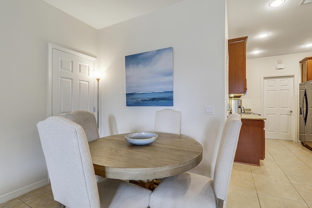 view of tiled dining room