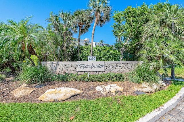 view of community sign