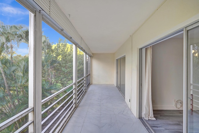 view of unfurnished sunroom