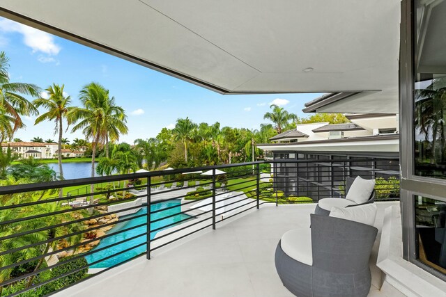 balcony with a water view
