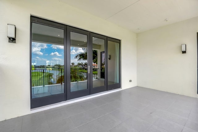 view of patio featuring french doors