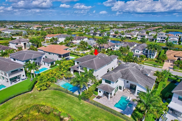 bird's eye view with a residential view