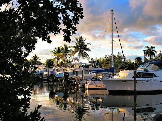 exterior space featuring a water view