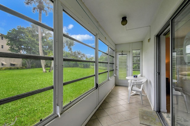 view of unfurnished sunroom