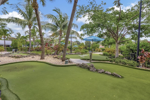 view of community with golf course view