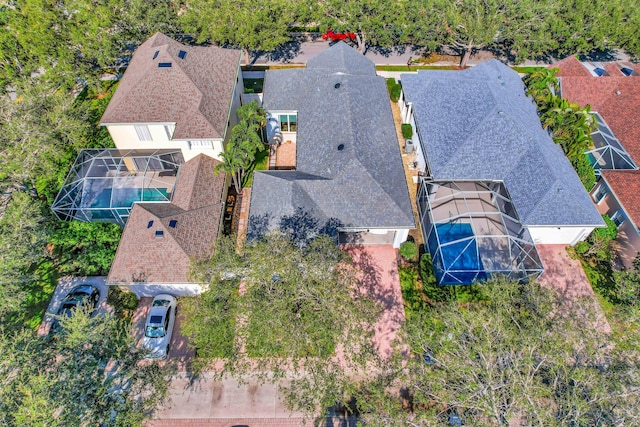 drone / aerial view with a residential view