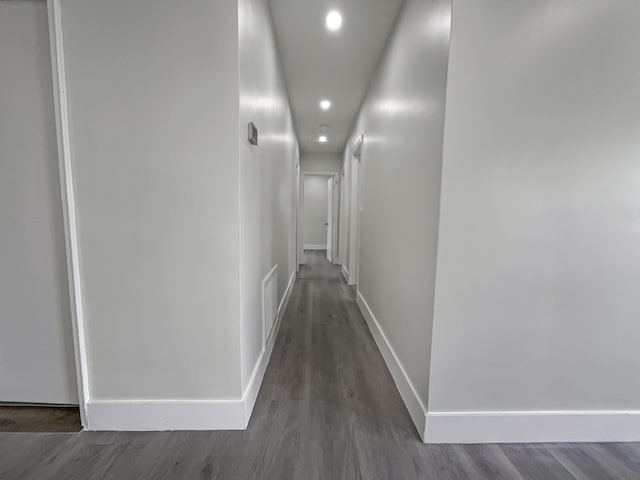 hall featuring dark hardwood / wood-style flooring