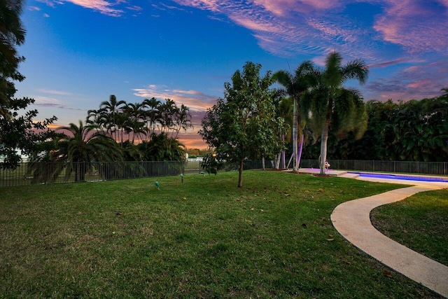 view of yard featuring fence