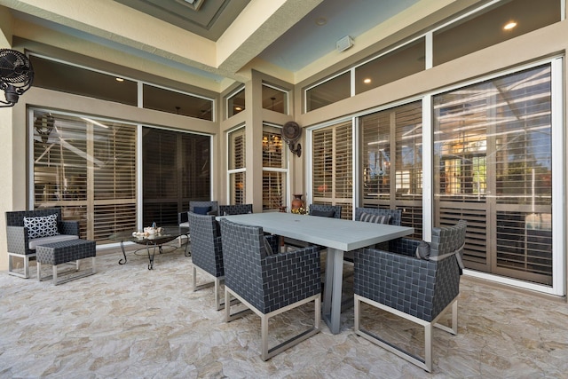 view of patio featuring outdoor dining space