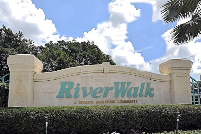 view of community sign