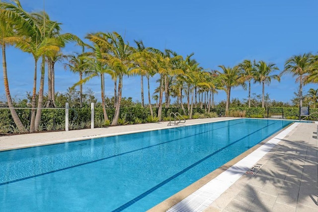 community pool with fence