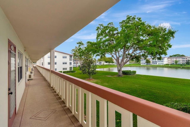 balcony with a water view