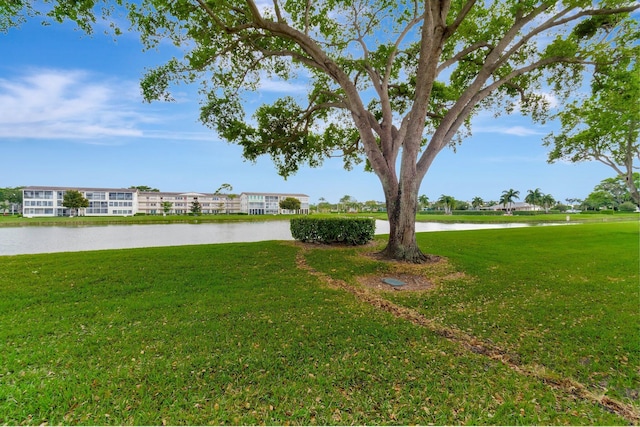 view of yard featuring a water view