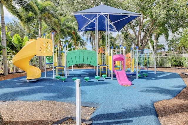 community play area featuring fence