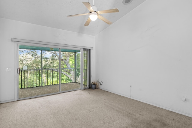1820 SE Hideaway Cir Unit 1820, Port Saint Lucie, FL 34952 - carpeted empty room featuring a ceiling fan and lofted ceiling