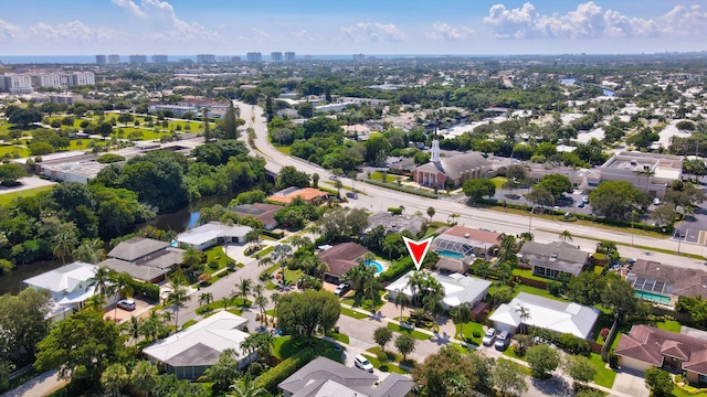 drone / aerial view featuring a residential view