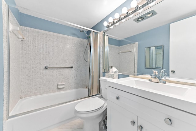 1024 Ellesmere B, Deerfield Beach, FL 33442 - full bathroom with enclosed tub / shower combo, vanity, and toilet