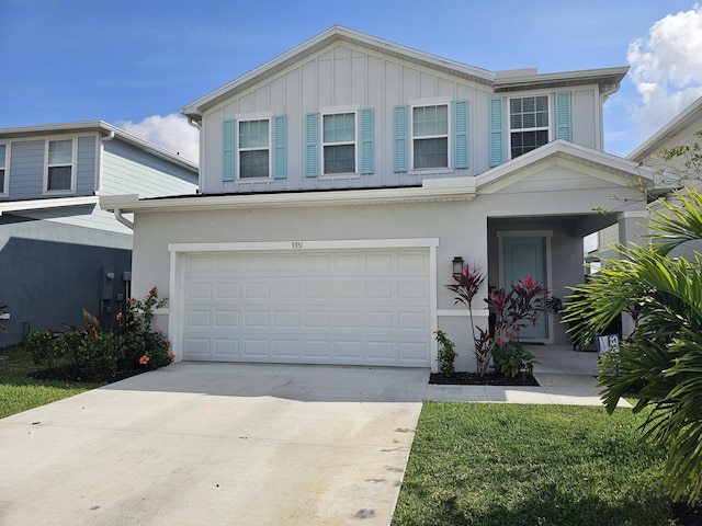 view of front of house with a garage