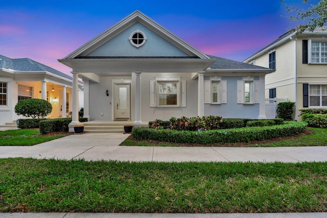 view of front of home with covered porch