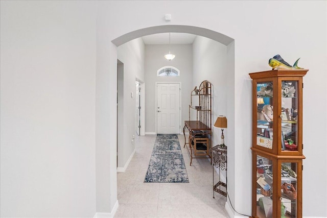 view of tiled entrance foyer