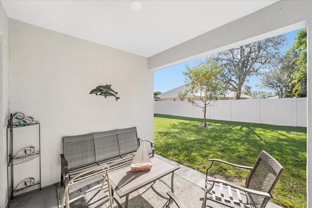 view of patio with outdoor lounge area