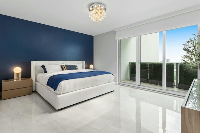 1180 N Federal Hwy Unit 1409, Fort Lauderdale, FL 33304 - bedroom with a notable chandelier and marble finish floor