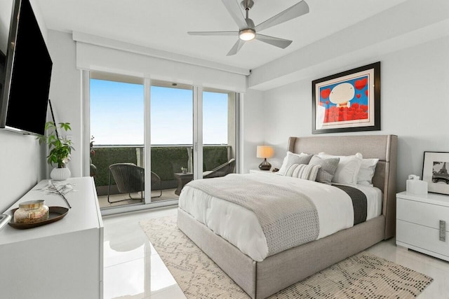 1180 N Federal Hwy Unit 1409, Fort Lauderdale, FL 33304 - bedroom with light tile patterned floors and a ceiling fan