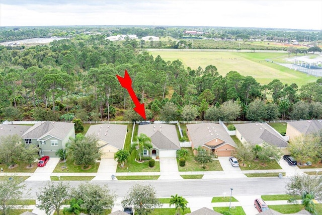 aerial view featuring a residential view