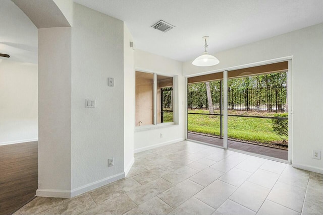 view of unfurnished dining area