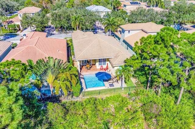 aerial view with a residential view