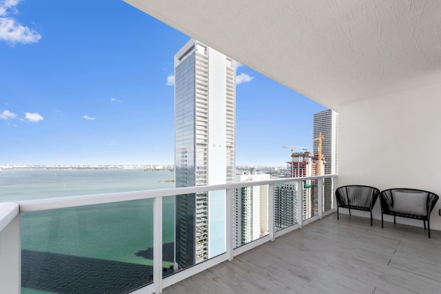 balcony with a water view