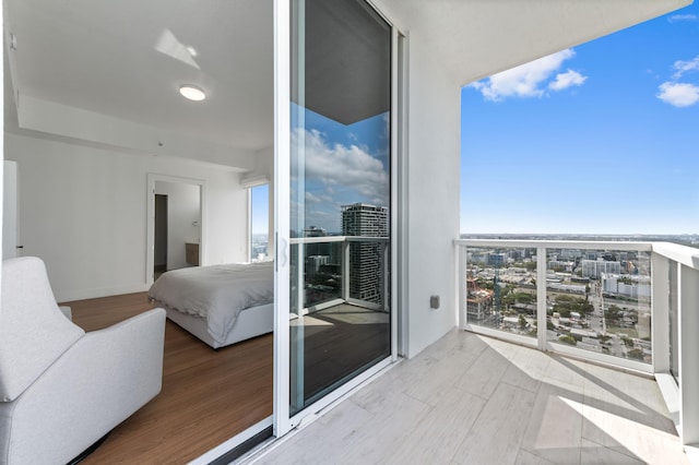 balcony featuring a city view