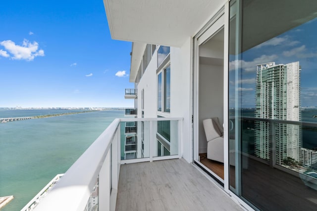 balcony with a water view