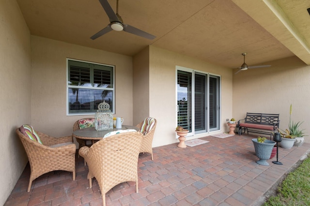 view of patio / terrace with a ceiling fan