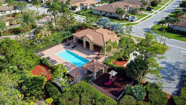 drone / aerial view featuring a residential view