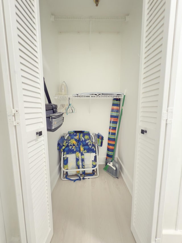 spacious closet with wood finished floors