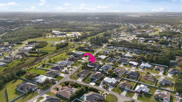 bird's eye view with a residential view