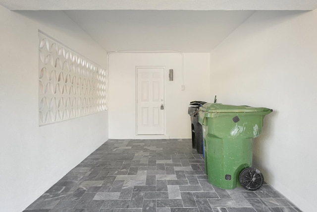 interior space with stone finish floor