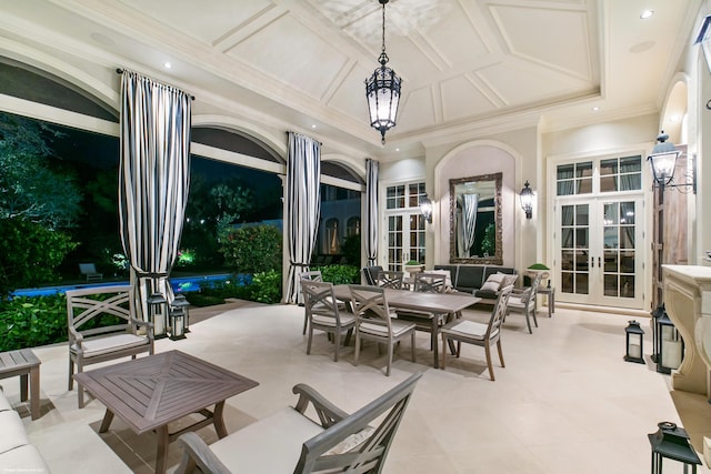 view of patio / terrace featuring french doors and outdoor dining space