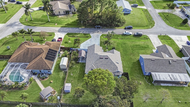 aerial view with a residential view