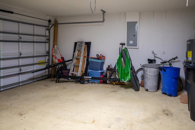 garage featuring electric panel