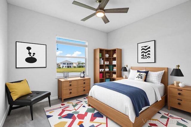 15262 Goldfinch Cir, Westlake, FL 33470 - bedroom with light carpet, baseboards, and a ceiling fan
