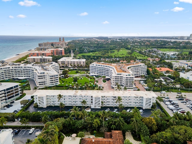 drone / aerial view with a water view and a city view